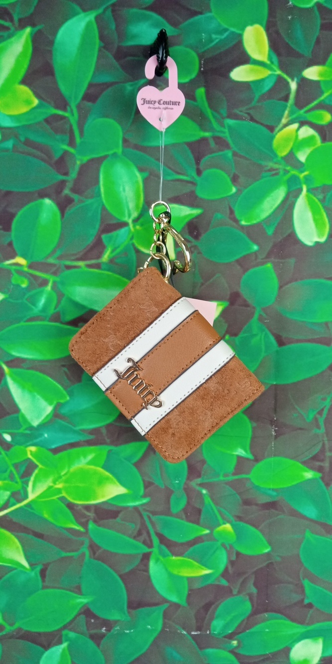 🛍️ Juicy Couture Bright And Bold Stripe Card Holder Keychain